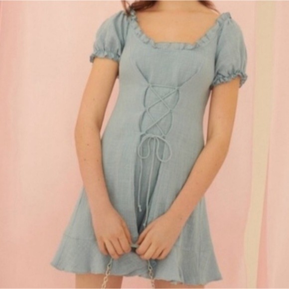 Urban outfitters Cottagecore Lace Up Front Dress - Picture 1 of 8